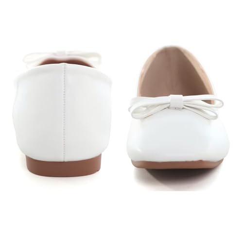 Image of Dear Time Women's Casual Foldable Ballet Flats Square Toe Ballerina Flats Shoes Comfortable
