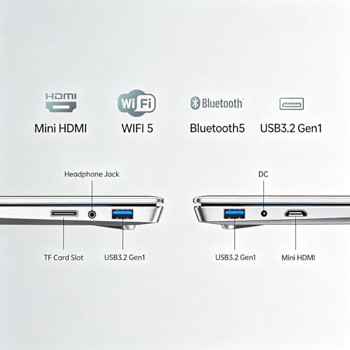 Image of 2026 Laptop 14'', Intel Core i3-7020U, 512GB SSD, 16GB RAM, Windows 11 Pro, HD Graphics, 1080p FHD Display, Wifi5, Bluetooth5, Mini-HDMI, Webcam, USB3.2 Gen1, TF Card Slot, for Business