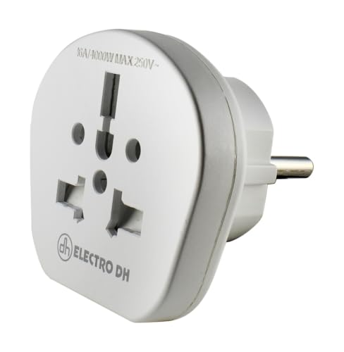 Adaptador Universal de Viaje Blanco - Entrada para múltiples países, Compacto y Ligero, Ideal para viajeros frecuentes y Dispositivos electrónicos.