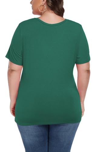 Image of ForHailey Women's Plus Size St Patricks Day T-Shirt Women Lucky Clover Graphic Irish Tee Casual Short Sleeve Graphic Tees