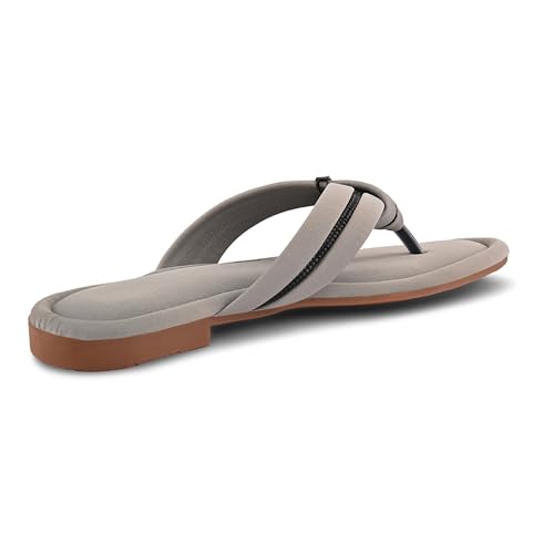 Image of Centrino Women's Flat Thong Sandals | Stylish Embellished Strappy Flip-Flops | Open-Toe Slip-On with Metallic Studs| Soft Cushioned Footbed for Comfort | Elegant & Durable Fashion Footwear (9313)