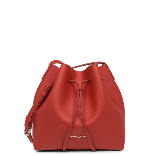 LANCASTER Sac sceau en cuir ref_50064 Rouge/Champagne 25 * 24 * 13.5