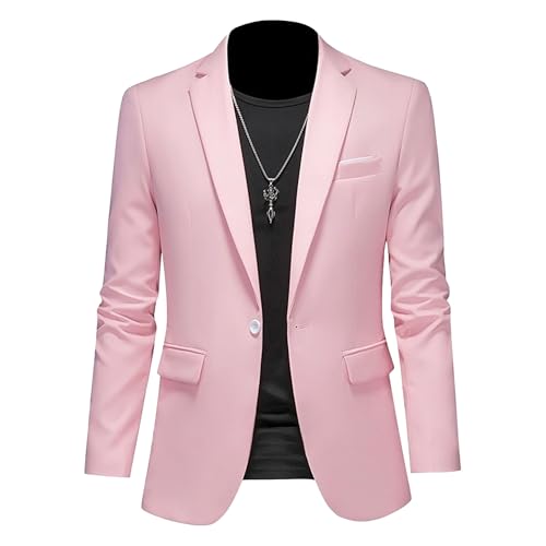 Mens Notched Lapel Casual Sport Coats Classic Groom Wedding Suit 2 Button Slim Fit Blazers Jacket