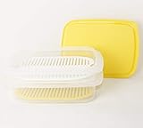  TUPPERWARE TW Cool`N Fresh 1x 1,5L + 1x 700ml Behälter + Deckel glatt Gelb + 2X Frischegitter Gelb + Weiß Coolsmart + Kühle Ecke Mint 500ml