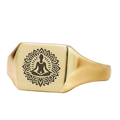 Bague de pleine conscience en argent sterling 925 : bijou fait main plaqué or