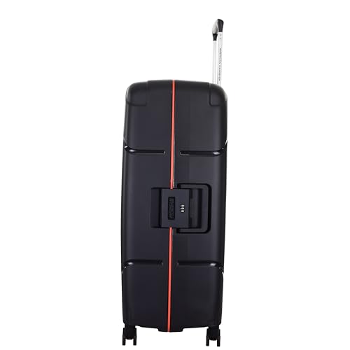 Image of American Tourister Polycarbonate Material Circurity Max 77 cm Small Hardside Cabin Suitcase with Xtrasecu 3-Point Locking System & Double Spinner 8 Wheels for Unisex - Black