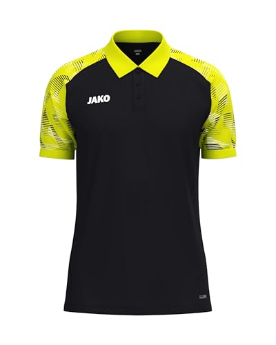 JAKO Unisex Poloshirt Sonic, schwarz/Neongelb, 4XL – Ansicht 1