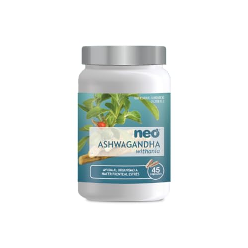 NEO | Ashwagandha 45 cápsulas, Barco para 1 mês, ajuda a combater o stress e a ansiedade, maior energia e vitalidade, ajuda a dormir, tranquilizante natural
