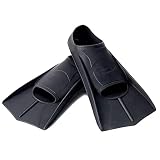 ENEN Schwimmflossen, Schnorchelflossen kurz Verstellbare Flossen für Kinder Erwachsene zum Schnorcheln, Schwimmen (L(39-41Meter),Schwarz)