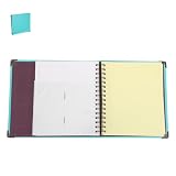WRITWAA Álbum para Billetes y Recuerdos de 33 Páginas, Color Azul Verdoso, Incluye 30 Páginas Fundas Transparentes, Organizador de Documentos de Viaje Portátil para Entradas de Cine, Tren