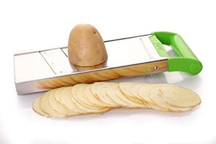 Rukmanivivah Manual Potato Chips Cutter, Stainless Steel Vegetable Slicer for Home Kitchen, Restaurant, Salad Making,oniyan,Kanda, Easy use