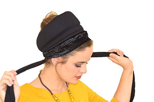 BoboBand, Big Black Volume & Non-Slip Headband Great under Headband Tichel Headscarf, Bandana, Apron