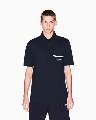 Polo Armani Exchange para Hombre en Color Azul Marino Profundo Talla X-Large miniatura 4