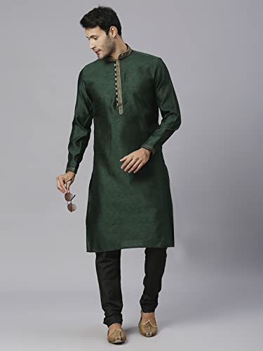 Image of Rajubhai Hargovindas Men's Jacquard Work Kurta Set