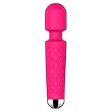 Personal Sexual Massager Rechargeable Vibrate Sex Wand Massage Waterproof Silicone Clitoras Stimulator Vibrator with 20 Vibration Modes and 8 Speeds Adult Sex Toy Massage for Female(Large, Pink)