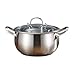 304 naczynie garnkowe ze stali nierdzewnej ze szklaną pokrywką i polerowanym lustrzanym wykończeniem, garnek do zupy dwuuszny garnek ze stali nierdzewnej zagęszczony o dużej pojemności (rozmiar: