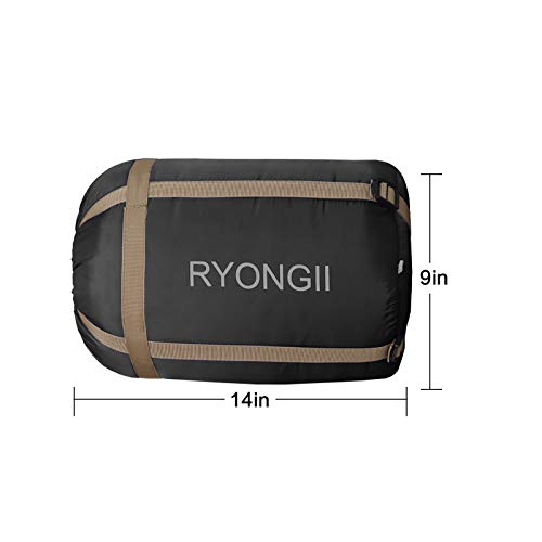 Ryongii Sleeping Bags 32℉ For Adults Teens - 4 Seasons Warm Cold Weather Portable Waterproof Kids Youth For Indoor & Outdoor, Camping, Backpacking And Outdoors Hiking(Dark Grey) #TOP7