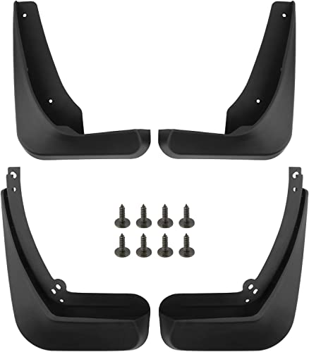 Image of Set of 4 Front and Rear (Driver & Passenger Side) LH RH Mud Flaps Splash Guards Mudguards Mudflaps with Hardware Kits Accessory Fit For Buick Regal 2011 2012 2013 2014-2017 I4 2.0L 2.4L Sedan