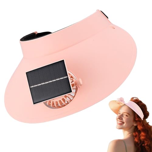 Sombrero de ventilador solar, gorra de ala ancha anti-UV, sombrero de sol transpirable con protección contra los rayos UV para camping, deportes, playa, jardinería, viajes al aire libre,