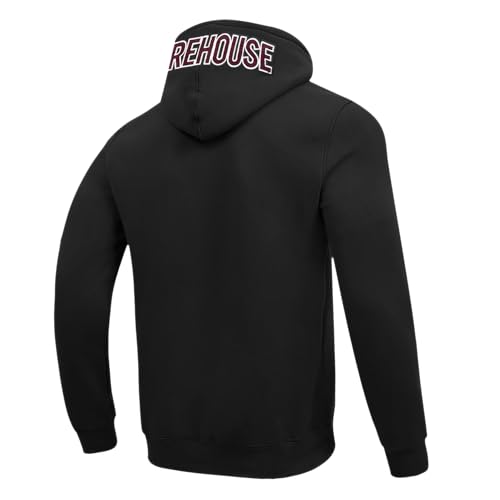 Mens College Morehouse College Classic Chenille Pull Over Hoodie Black 3Xl4