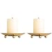 Gold Iron Plate Candle Holder, Decorative Iron Pillar Candle Plate, Set of 2, 4.37 inches D x 0.78 inches H, Pedestal Candle Stand for LED & Wax Candles, Incense Cones, Spa, Weddings (2 pcs)