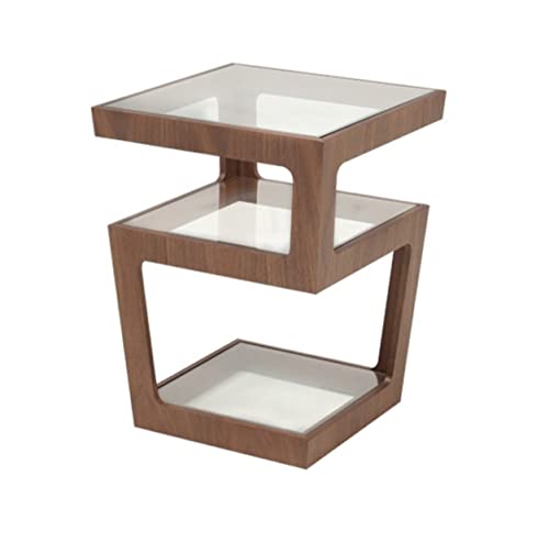 Table basse moderne salon avec support rangement en verre