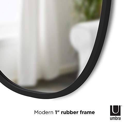 Umbra Hub Oval Mirror by Umbra ­­– Wall Mirror for Entryways, Washrooms, Living Room and More, Black