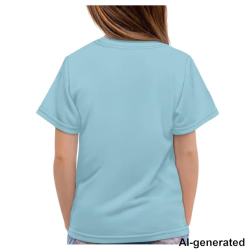 Image of Novelty 3D Graphic T Shirts for Kids Crew Neck Funny Animal Print Short Sleeve Girls Tshirts 3-16 Years