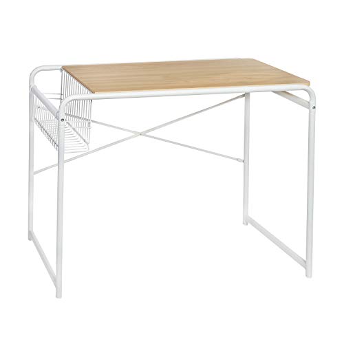 Honey-Can-Do Honey Can Do Home Office Computer Desk with Side Basket, White OFC-09308 White