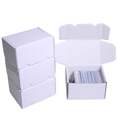 NUMINA 4 Pack 350 Small Card Storage Box, Heavy Duty Cardboard Game Card Organizer with Dividers for TCG, MTG, Sports & Trading Cards, Shipping Boxes for Collectors & Sellers