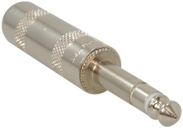 Connector 0.25" Phone Plug Male 3 Position Solder Straight Cable Mount 3 Terminal 1 Port