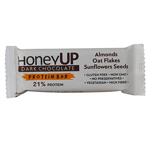 Miniatura 6 de HoneyUp Barritas de Chocolate Negro y Almendras 12x40g – Sin Gluten