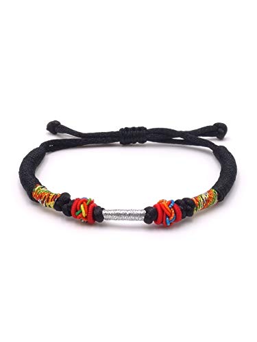 Preisvergleich Produktbild BENAVA Tibetisches Armband - Tibet Armband Buddhistischer Schmuck Freundschaftsarmband Verstellbar Schwarz Bunt