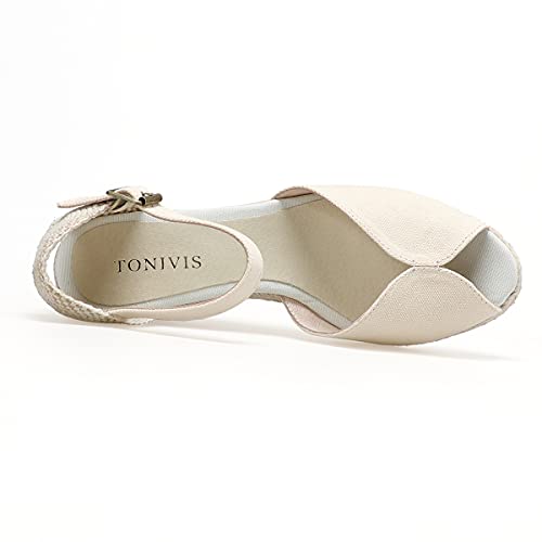 Image of Women's Espadrille Wedge Sandals Closed Toe Lace-Up Shoes