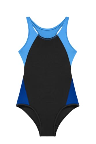 Image of Beautikini Period Swimwear One Piece Sporty Racerback Color Block Swimsuit