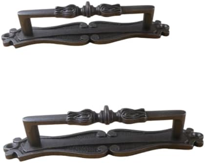 Midwest Craft House 2pc Large Cast Iron Handle Pulls Drawer Pulls Cabinet Handles Pulls Knobs Hardware Natural Iron Color Vintage Style