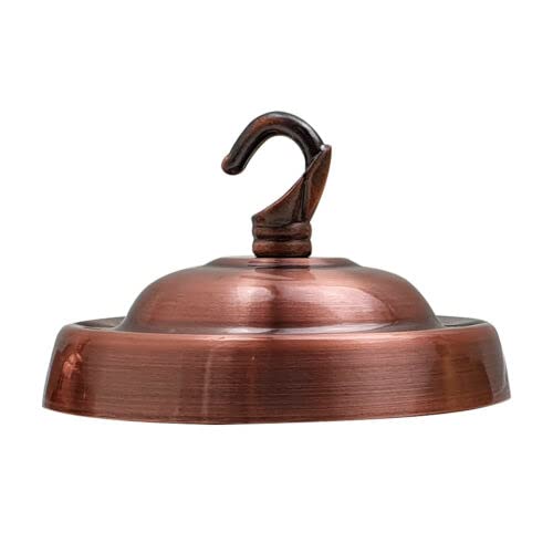 Ceiling Rose Hook Plate Vintage Copper Metal 10.5 cm Antique Single Out Side Fitting with Accessories Light Cover Canopy for Chandeliers Pendant Lights Wall Lamps Hanging Lights Planters Decorations - Image 3