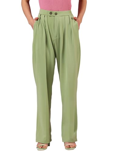 Image of KOTTY Women's High Waist Pleated Wide Leg Trousers