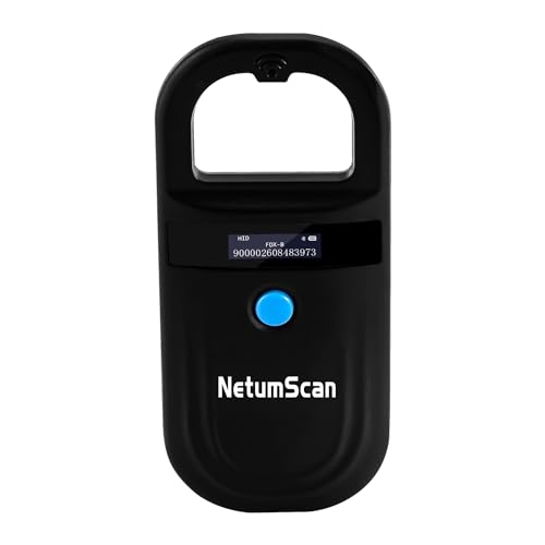 NetumScan Upgraded Pet Microchip Reader Scanner, 256 Data Storage Animal Tag Scanner Rechargeable...