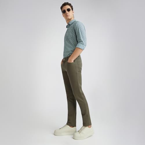 Image of Colorplus Contemporary Fit Dark Blue Trouser for Men