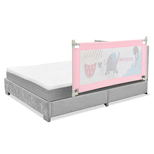 Honey Joy Bed Rail For Toddlers, 57-In Extra Long, Portable Safety Bed Guardrail W/Double Safety Child Lock, Baby Bed Rail Guard, Fit King & Queen Full Twin Size Bed Mattress (57 Inch, Pink) #TOP6