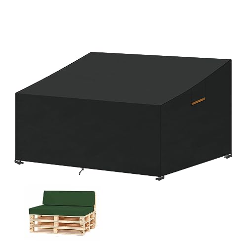 SanGlory Funda Sofa Palets, Funda de Banco de Palets, Funda Protectora para Sofá Exterior, Funda para Banco de Jardín, 420D Cubierta Impermeable para Sofá de Palets, 138x99x61/89cm