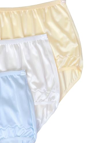 Image of Dixie Belle Women's Underwear Nylon Brief High Waist Scallop Trim 3-Pack 719