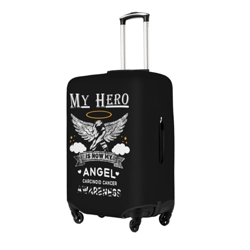 Travel Luggage Cover My Hero Is Now My Angel Carcinoid Cancer Awareness Fashion Washable Baggage Suitcase Protector Fit For Luggage Small2