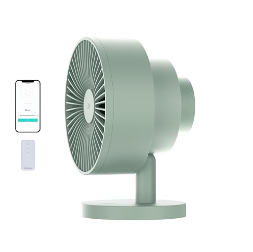 Windmill Smart Fan – Ultra-Quiet 2-in-1 Air Circulator with Remote – 5-Speed Compact Cooling Fan – Whisper-Quiet - App Compatible – Sage