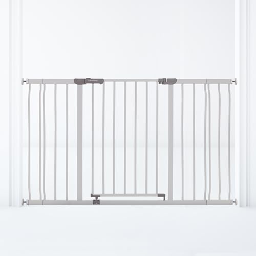 Dreambaby Ava - Cancelletto per scale extra largo, adatto per aperture da 99 a 132,5 cm, altezza 76 cm, ampio cancelletto per scale per cani e neonati, cancello di sicurezza montato a pressione,