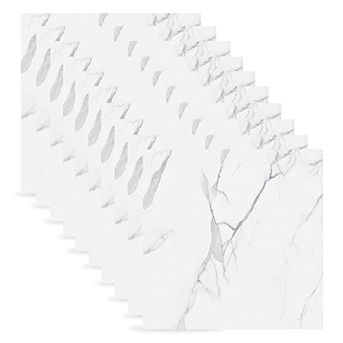 10 Pièces Carrelage Autocollant Sol Marbre, Autocollant en Vinyle pour Sol, Sticker Sol Carreaux de Ciment, pour Cuisine, Salle de Bain, Autocollant en PVC, 30 x 30 cm (8517)