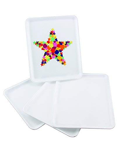Hygloss White Foam Trays for Food & Crafts 9 x 11 Inch Pack of 10 Multipurpose Rectangle Foam Meat Trays for Food Prep Vacuum Sealing Gardening & Classroom Sturdy Disposable & Reusable