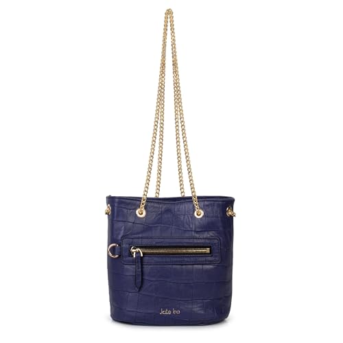 Sac en cuir M Kacy Kate Lee bleu effet croco haut de gamme