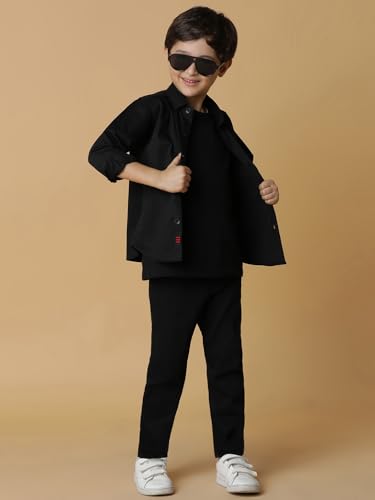 Image of Tales & Stories Boys Slim Fit Denim Jeans | 5-Pocket Stylish Mid-Rise Pants| Durable Cotton Denim Lycra with Button Closure | Casual Wear